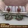 Vintage Antiguos Aretes de Heidi Nuevos Aretes Colgantes de Pájaro Realista Ramas Diseño de Diamantes Completos