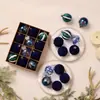 Conjunto de Bolas de Natal Aveludadas Caixa de Presente Bolas Transparentes Formato de Bola Enfeites de Árvore de Natal Lembrança de Natal Conjunto de Decoração 6cm