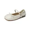 Sapatos Mary Jane Franceses Suaves Personalizados para Mulheres com Laço Tira Única Bico Baixo Estilo Ballet Sapatilhas Tamanho Grande Calçados Femininos