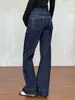 Jeans de pierna recta holgados de tiro bajo adelgazantes estilo retro americano para mujer, nuevos pantalones casuales versátiles de pierna ancha de nicho para otoño e invierno