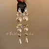 Pendientes Estilo Corte Francés Retro para Mujer, Pendientes de Borla Azul, Elegantes Accesorios para Vestidos de Fiesta, Populares para Sesiones de Fotos