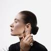 Aretes de fuegos artificiales simples de doble cara cepillados para mujer, diseño de nicho, alta gama, nuevos para otoño e invierno, aretes de botón de bola redonda