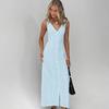 Elegante Puro Algodão Slim-fit All-match Vestido 2024 Primavera e Verão Novo Cross-border Nicho Sleeveveless Long Straight Dress