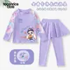 Novo Maiô Infantil Judy de Zootopia para Meninas, Conjunto de Roupa de Banho para Meninas com Duas Peças, Manga Longa e Calça Longa, Proteção Solar e Secagem Rápida