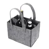 Bolsa de fieltro para vino de 6 botellas Bolso de mano Promocional Simple de fieltro Vino tinto Bolsa para vino y cosméticos Multifuncional Vino