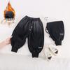 Pantalones de punto de terciopelo todo en uno para bebés, otoño e invierno, para niños, combinan con todo, suaves, forrados de vellón, pantalones casuales, pantalones deportivos de moda para niños de invierno