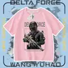 Roupa sem marca Camiseta de Manga Curta Força Delta Modelo Novo 2026 para Crianças Meninos Algodão Puro Top Força Delta