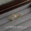 Colección de Anillos Abiertos Dorados con Circonita Brillante Vintage Moda Literaria Retro Estilo de Lujo Accesible Joyería de Mano de Gama Alta