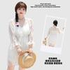Traje de baño para mujer 2024, nuevo conjunto de tres piezas de alta gama Sense Split, traje de baño de aguas termales conservador de talla grande para niñas con un poco de grasa.