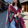 Chal para Mujer 2026 Nuevo Estilo Étnico de Yunnan Azul Chal de Viaje para Mujer, Capa de Moda de Verano con un Ambiente Elegante