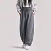 Ropa de maternidad de alta calidad para otoño e invierno, engrosada, cálida, de corte holgado, adelgazante, con pantalones largos de cordón de empalme, pantalones de pierna ancha para maternidad para uso en exteriores