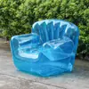 Suministro Directo de Fábrica al Momento Sofá Inflable Transparente Rojo y Azul de PVC Estilo Camping al Aire Libre Sofá con Respaldo para Ocio en Casa