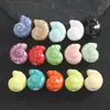 Macaron Cerámica Caracola Cuentas Agujero Recto Coloridas Caracol Cuentas Sueltas Accesorios para Pulseras Joyería Hecha a Mano DIY Cuentas de Porcelana