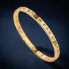 Pulseira Feminina de Alta Qualidade Estilo Ins Números Romanos Ouro Rosa Aço Titânio Joias Pulseira de Aço Inoxidável