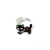 Anillo de gatito lindo y juguetón para mujer, diseño único, anillo abierto ajustable para el dedo índice, anillo dulce de dibujos animados