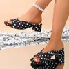 Pantuflas de Verano para Mujer para Exteriores, Sandalias Elegantes de Talla Grande, Zapatos de Tacón Alto Antideslizantes Versátiles a la Moda, Estilo Francés