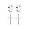 Pendientes de acero de titanio con hebilla cruzada estilo hip-hop punk de Amazon, con personalidad sencilla, para hombre, fabricantes al por mayor transfronterizos.