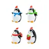 Navidad Lindo Pingüino Pequeño Micro Paisaje Nieve Adornos Paisajísticos Llavero Colgante Pingüino Antártico Animales Pequeños