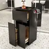 Nuevo Gabinete de Herramientas para Barbería Gabinete para Salón de Peluquería Carrito Móvil Gabinete de Almacenamiento de Herramientas de Madera Maciza Móvil Sin Instalación