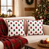 Funda de almohada navideña transfronteriza con bordado de terciopelo, bordado con borlas de pompón, cojín de sofá tridimensional, almohada bordada con toalla