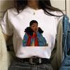 Camiseta de manga corta para mujer 2023, ropa informal con estampado de estudiante, camisa de manga corta para mujer, cuello redondo