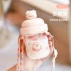Tiktok mismo estilo taza de agua de cerdo femenina linda verano estudiante taza de agua con popote taza de plástico resistente a altas temperaturas de alta apariencia