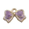 Serie Morada Mixta Aleación Esmalte Accesorios Colgante Flor Estrella de Mar Llavero Aretes Colgantes Collar