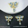 Pingente Borboleta com Zircônia Colorida Totalmente Cravejado com Diamante Pingente com Borla Gota d'Água Acessórios para Pulseira de Contas de Cristal DIY Brincos Colar