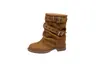 Hebilla de Cinturón de Chica Picante Americana Botas para Pierna de Pantalón Botines Botas de Mujer 2026 Otoño Nueva Llegada Diseño de Nicho Botines Botas Vaqueras