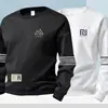 Sudadera de otoño e invierno para hombre, holgada y gruesa, sin capucha con cuello redondo, camiseta de manga larga, talla grande, moderna, versátil y cómoda