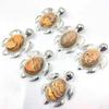 Colgante de Tortuga de Aleación de Gema de Cristal Natural Joyería Europa y Estados Unidos Comercio Electrónico Transfronterizo Suministro al por Mayor de Comercio Exterior
