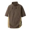 Camisa Polo Casual Solta de Manga Curta Roupas Novas Controle de Preço 85 Tops Masculinos Verão Cor Café Berlim