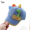 Chapéu de Bebê Primavera e Outono Fino Masculino e de Bebê Feminino Desenho Animado Dinossauro Proteção Solar Chapéu de Sol Gorro de Verão para Bebê