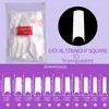 Uñas para Manicura Transfronterizas 500 Piezas Uñas Postizas Transparentes Bolsa de Arco Alto Parches para Uñas Tipo Tubería de Agua Venta Directa de Fábrica
