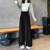 Traje Blanco para Mujer Petite Pantalones de Pierna Ancha 2026 Nuevo Cintura Alta Holgado Recto Casual Pantalones de Piso A1488