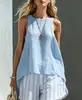 2026 Nuevo Traje Rayado sin Mangas de Estilo Europeo y Americano Transfronterizo para Mujer, Conjunto Casual Suelto de Dos Piezas de Verano, Estilo Transfronterizo de Moda