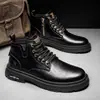 Nuevas Botas de Trabajo Retro Zapatos Casuales Botas de Hombre Botas Versátiles para Hombre Estilo Británico Botas Martin Suela Gruesa Comercio Exterior Transfronterizo Zapatos de Hombre