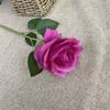 Simulação transfronteiriça rosa casamento flor de seda flor de plástico ramo único sala de estar francesa decoração mesa flor artificial enfeites atacado
