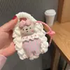 Colgante para Bolsa, Linda Bolsa Tejida a Mano para Guardar Auriculares Bluetooth, Billetera con Colgante de Oso de Repostería de Dibujos Animados Princesa