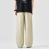 Verano 2026 Nuevo Moda Americana de Calle Cordón Ropa de Trabajo Holgado Caqui Scimitar Pantalones Casuales Cintura Media