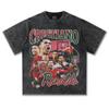 2025 Transfronterizo Nuevo Cristiano Ronaldo Fútbol Portugués Vintage Camiseta de Manga Corta Lavada Vieja Pesada 300g Algodón