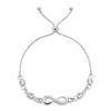 Tendencia de moda transfronteriza europea y americana más vendida: Pulsera ajustable con símbolo de infinito, diamantes y circonitas para amor eterno