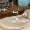 Colar de Osso de Cobra de Pérolas Starfish para Mulheres Verão Leve Luxo Elegante Gentil Estilo Coreano Simples Design de Nicho Colar de Corrente de Clavícula Sense