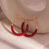 Pendientes Circulares Retro Europeos y Americanos de Goteo de Aceite Rojo Ancola, Modernos, Sencillos, Elegantes, Pendientes Geométricos de Alta Gama para Mujer