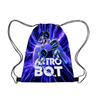 Nuevo producto 3D: Robot espacial Astro Bot, pantalones con bolsillo con solapa y cordón ajustable, mochila escolar portátil de gran capacidad con cordón ajustable, impermeable.