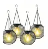 Linterna de Arte de Hierro Alimentada por Energía Solar para Tenis Amazon Luz Colgante de Red Vintage Linterna Hueca Decorativa para Jardín Exterior y Patio