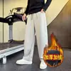 Calça de moletom casual masculina de marca da moda para outono e inverno, calça masculina pesada de corte curvo, nova calça casual esportiva elegante de perna reta