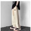 Pantalones Casuales para Hombre Primavera y Otoño Marca de Moda Pantalones Rectos Holgados High Street ins Estilo Coreano Moderno Rufián Guapo Costuras Pantalones de Pierna Ancha