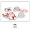 Diamante de Imitación Triangular de Cristal con Garra 18mm Accesorio para Ropa Bolso Zapato Base Dorada con Agujero para Coser a Mano Diamante de Imitación Estilo Ins