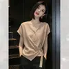 Camisa de Manga Corta con Estilo Único, Ropa Retro Irregular para Mujer, Nuevo Top Verano 2026, Blusa Versátil Única